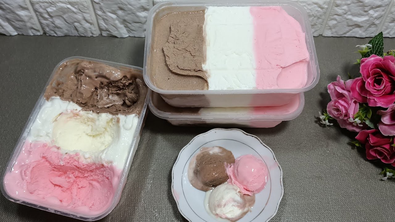 RESEP ES KRIM HOMEMADE. Lembut Banget 99% Mirip WALL'S & CAMPINA.